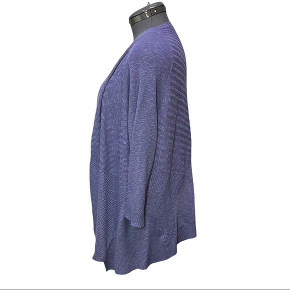 Eileen Fisher Open Front Cardigan Sweater Size L Linen Cotton Lavender Shawl - Picture 2 of 7
